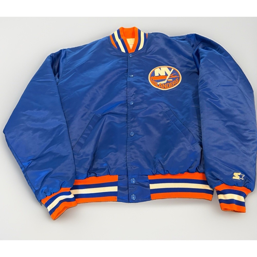 Vintage Starter NHL New York Islanders Bomber Jacket Sz XL Blue USA